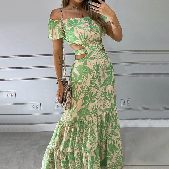 Damen Sommerliches Maxikleid mit Cut-Outs und floralem Design EB