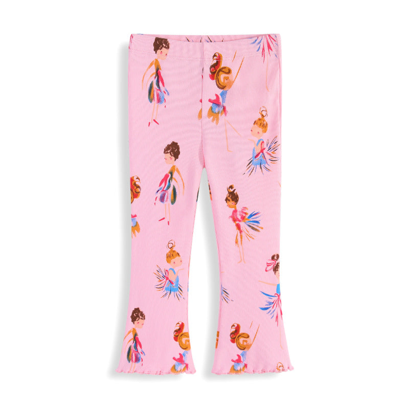 Mädchen Leggings mit buntem Ballerina-Design EB