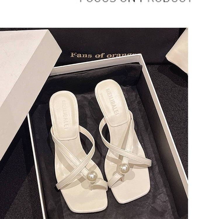Damen Sandalen mit elegantem Perlenschmuck EB