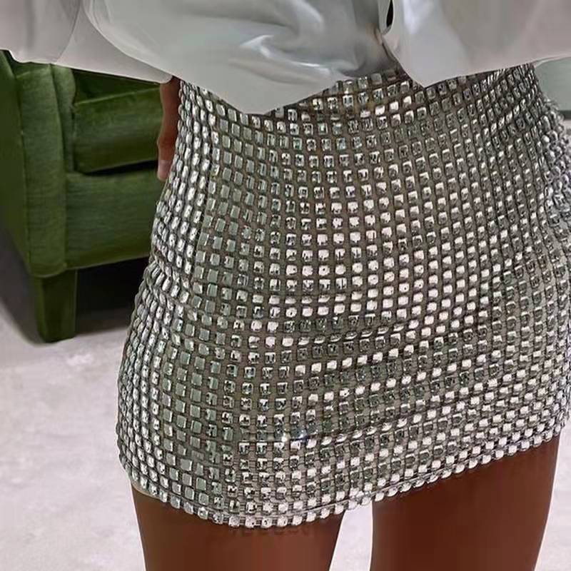 Damen Glitzernder Paillettenrock EB