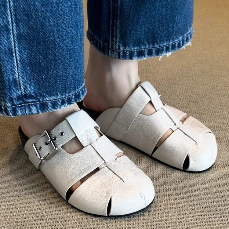 Damen Komfortable Clogs mit modischem Schnallenverschluss EB