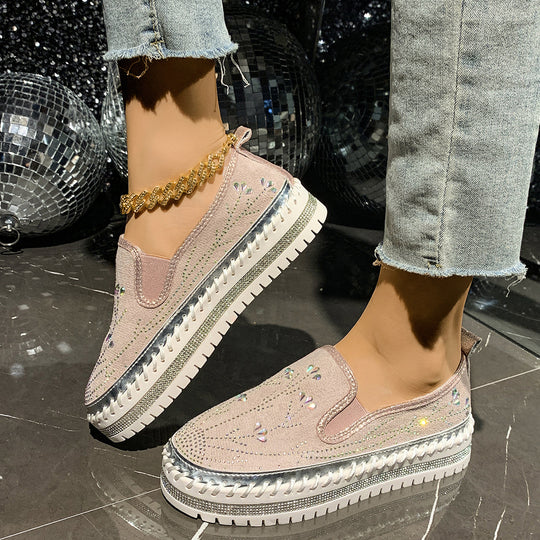 Damen Slip-On Sneakers mit funkelnden Applikationen und rutschfester Sohle EB