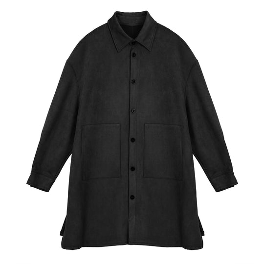 Damen Oversize Hemdenjacke aus weichem Suede mit großen Taschen EB