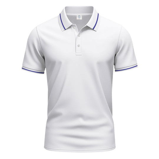 Herren nan atmungsaktives Interlock-Poloshirt mit Kontrast-Tipping, kurzer Knopfleiste und schmaler Silhouette EB
