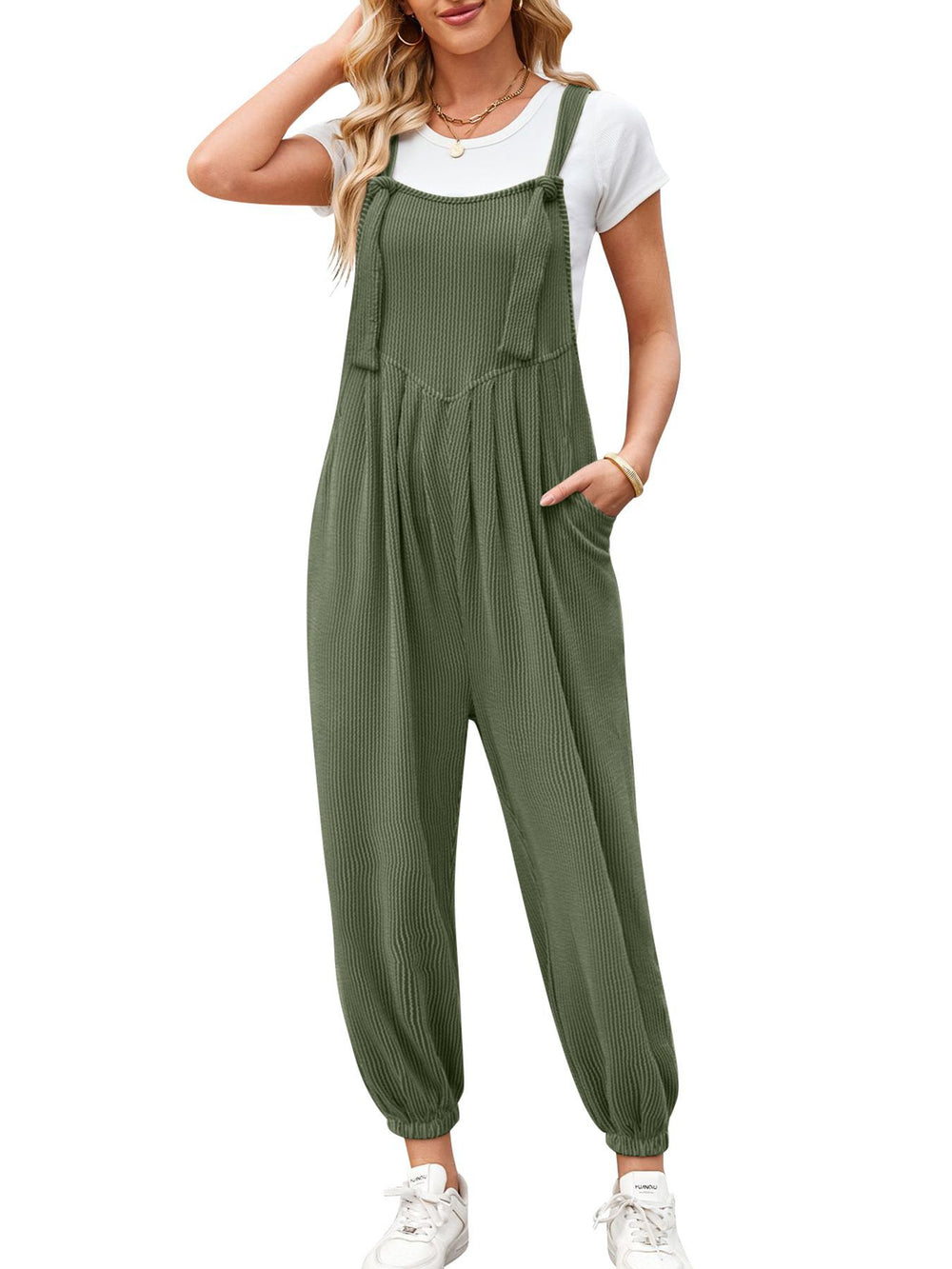 Damen Lässiger Jumpsuit mit praktischen Taschen EB