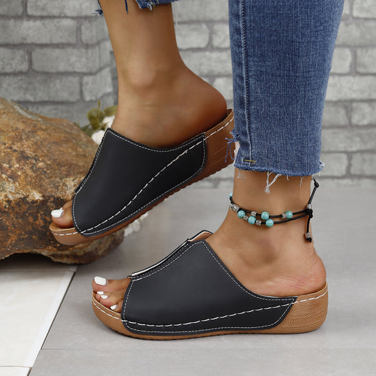 Damen Komfortable Slip-On Pantoletten EB