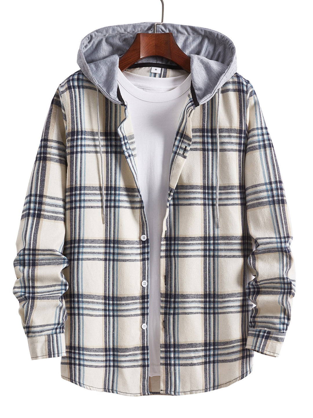 Herren Übergangsbluse mit Kapuze und kariertem Design EB
