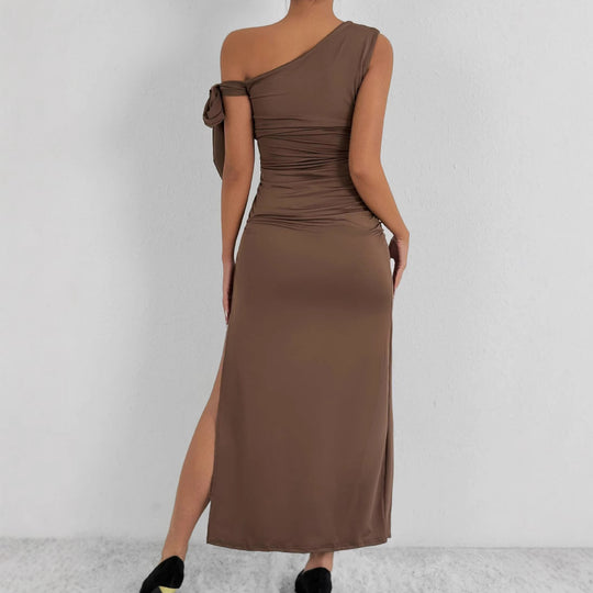 Damen Elegantes Wickelkleid mit asymmetrischem Schnitt und schickem Rüschendetail EB
