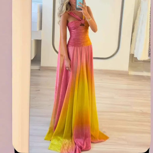 Damen Maxikleid mit fließendem Rock und eleganten Trägern EB