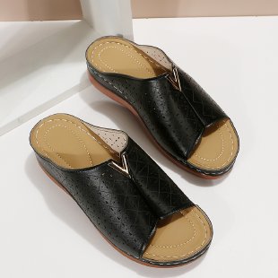 Damen modische Clogs mit raffiniertem Lochdesign und verstellbarem Fesselriemen EB