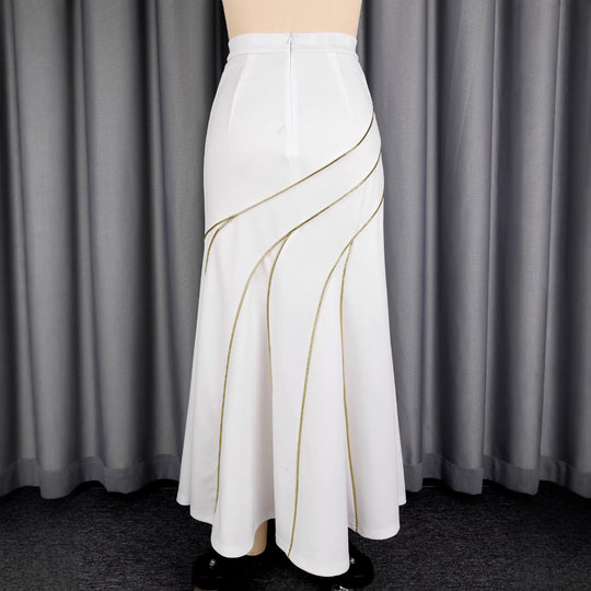 Damen eleganter Rock mit geschwungenen Ziernähten EB