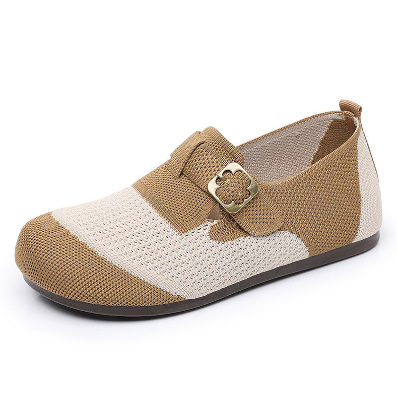 Damen Slip-On Schuhe mit verstellbarem Schnallenverschluss und atmungsaktiver Oberflächenstruktur EB
