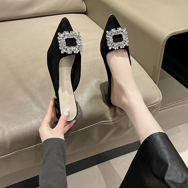 Damen elegante Slingback-Pumps mit Strassdetails EB