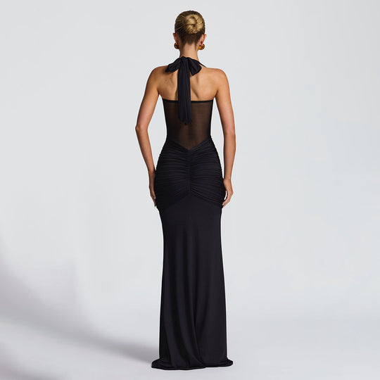 Damen Elegantes Maxikleid mit raffinierten Drapierungen EB