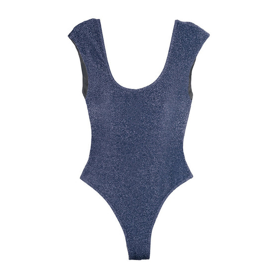 Damen Einteiler Badeanzug mit schimmerndem Effekt und eleganten Schnitt EB