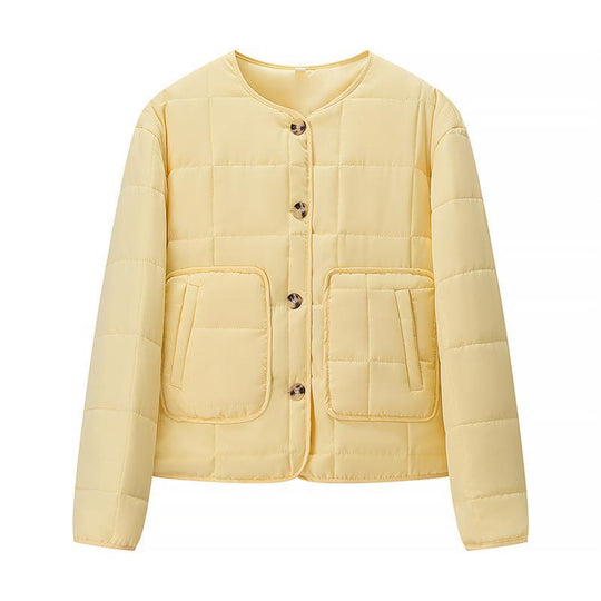 Damen Steppjacke mit großen aufgesetzten Taschen und elegantem Knopfverschluss EB