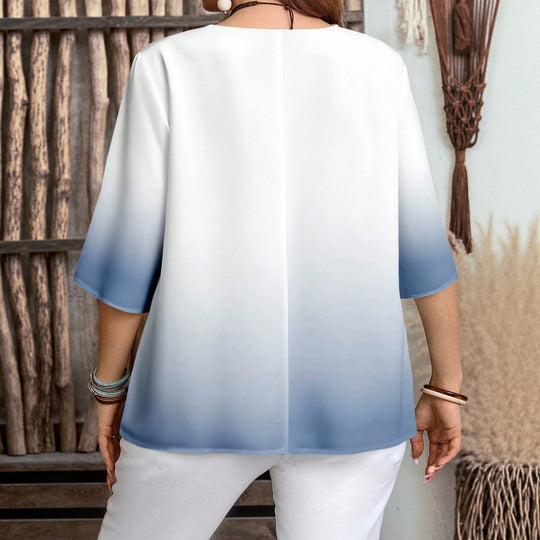 Damen Elegante Bluse mit floralem Design und Knopfleiste EB