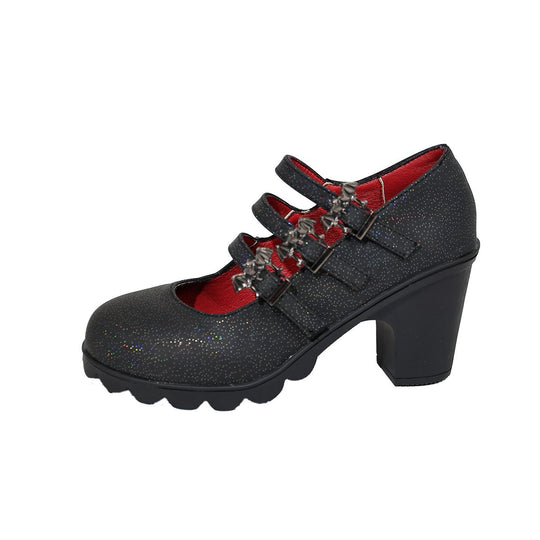 Damen Plateau-Pumps mit dekorativen Riemen und bequemer Sohle EB