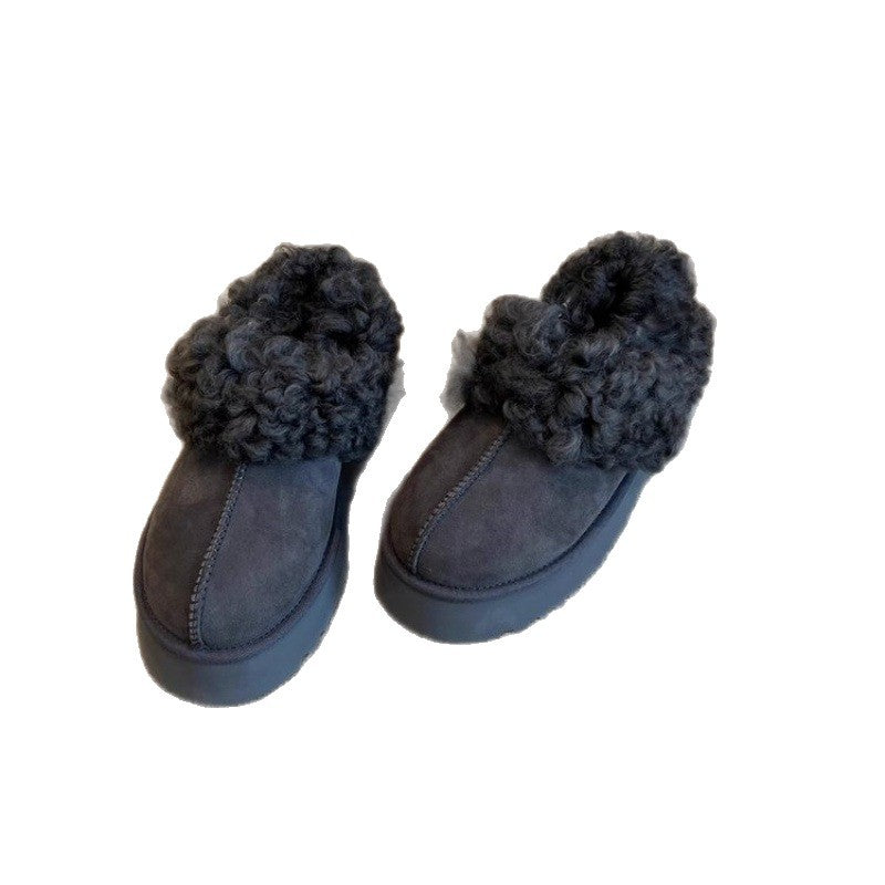 Damen Gemütliche Fell-Clogs mit weichem Innenfutter und rutschfester Sohle EB