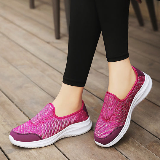 Damen nan eleganter Schlupfsneaker mit elastischen Zierbändern, atmungsaktiver Strickkonstruktion und gedämpfter Komfortlaufsohle EB