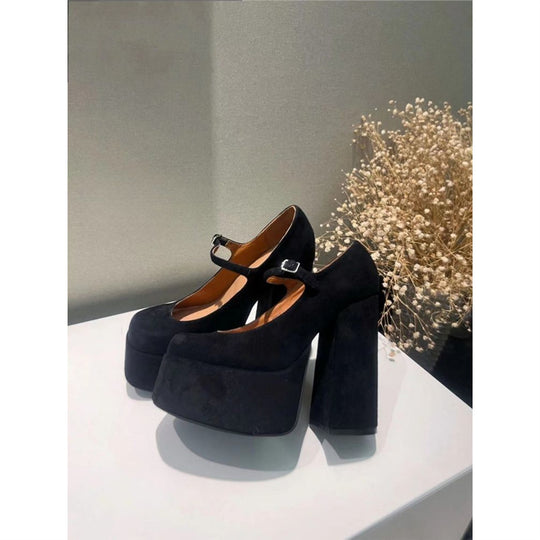 Damen Plateau-Pumps mit verstellbarem Riemchen EB