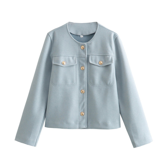 Damen moderne Jacke aus weichen Materialien mit strukturiertem Design EB