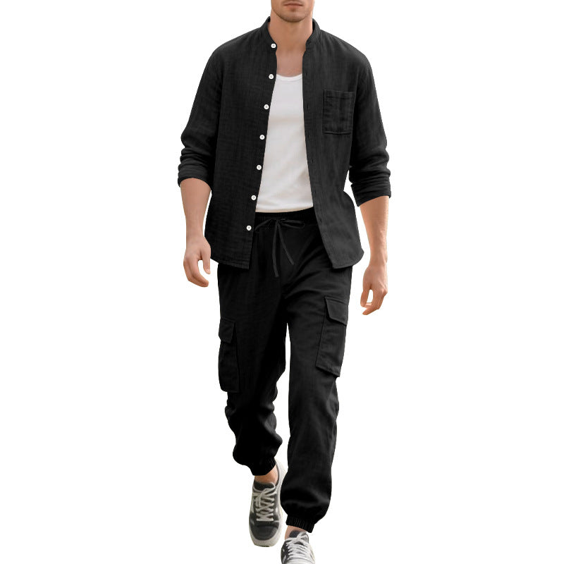 Herren lässiges Leinen-Set mit praktischen Taschen und atmungsaktiver Stoffqualität EB