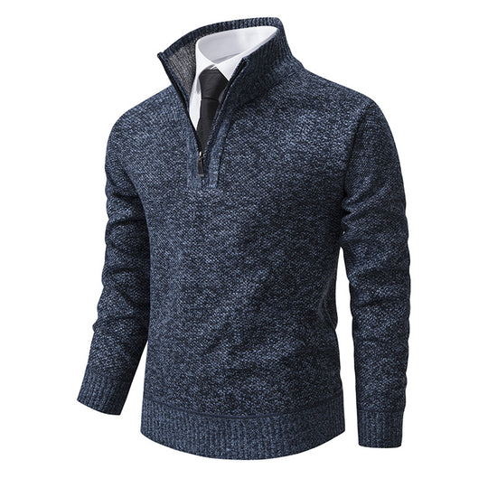 Herren Pullover mit Stehkragen und attraktivem Zipper EB