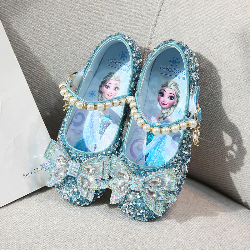Mädchen Glitzernde Ballerinas mit perlenbesetztem Riemen EB