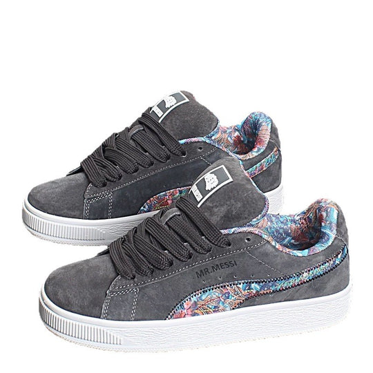 Damen Sneakers mit floralem Innenfutter und rutschfester Sohle EB