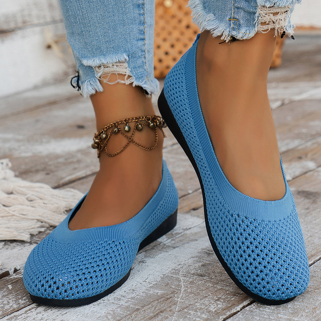 Damen bequeme Slipper aus atmungsaktivem Netzmaterial mit rutschfester Sohle EB