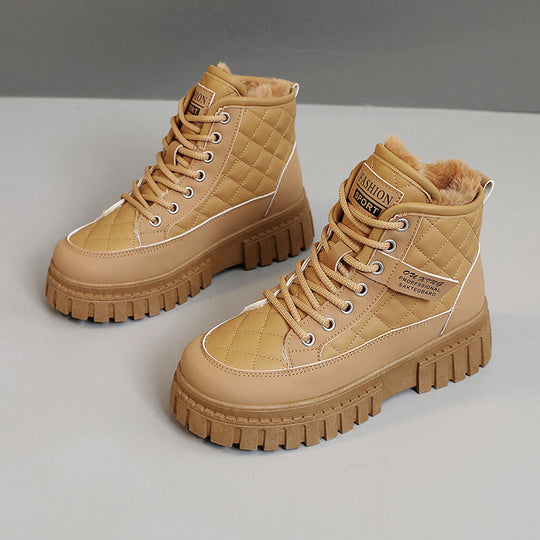 Damen Winterliche High-Top Boots mit kuscheligem Innenfutter und rutschfester Sohle EB