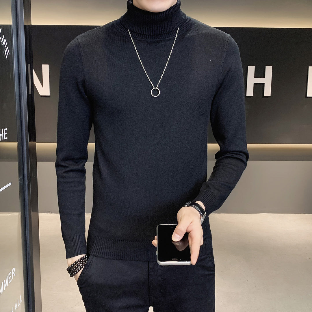 Herren Pullover mit hohem Kragen aus weicher Strickware EB