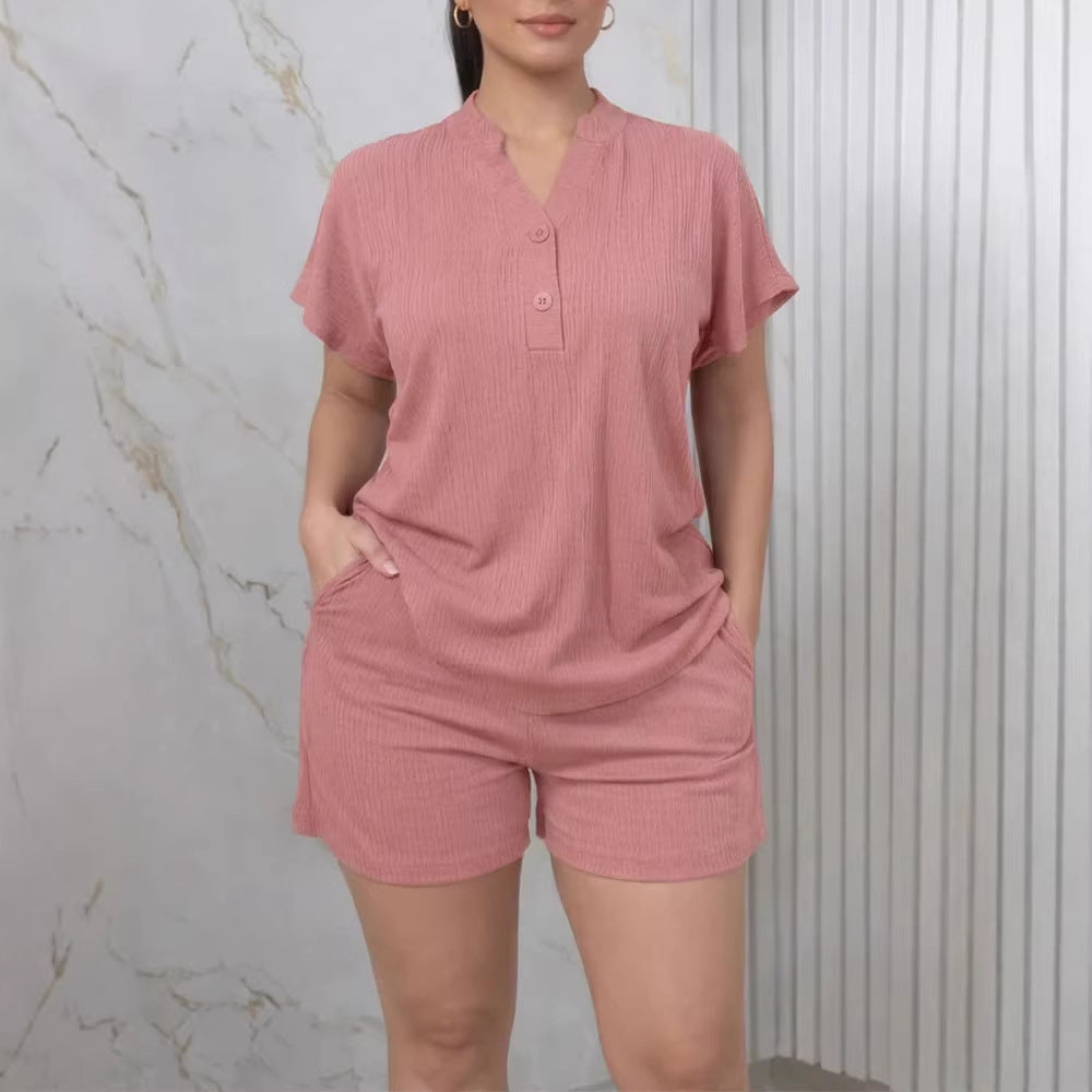 Damen Freizeit-Jumpsuit mit Knopfleiste und seitlichen Taschen EB