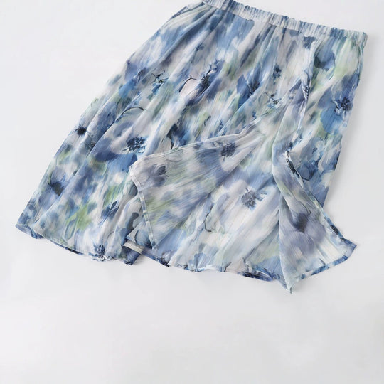 Damen Maxikleid mit elegantem, floralem Design und raffiniertem Rückenausschnitt EB