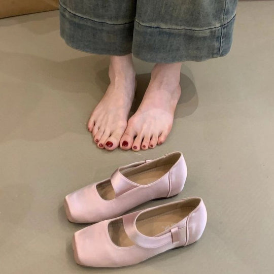 Damen elegante Ballerinas mit verstellbarem Riemen und bequemem Fußbett EB