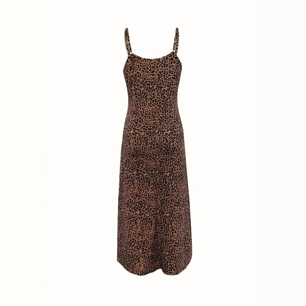 Damen Maxikleid mit raffinierten Tierdruck-Design EB