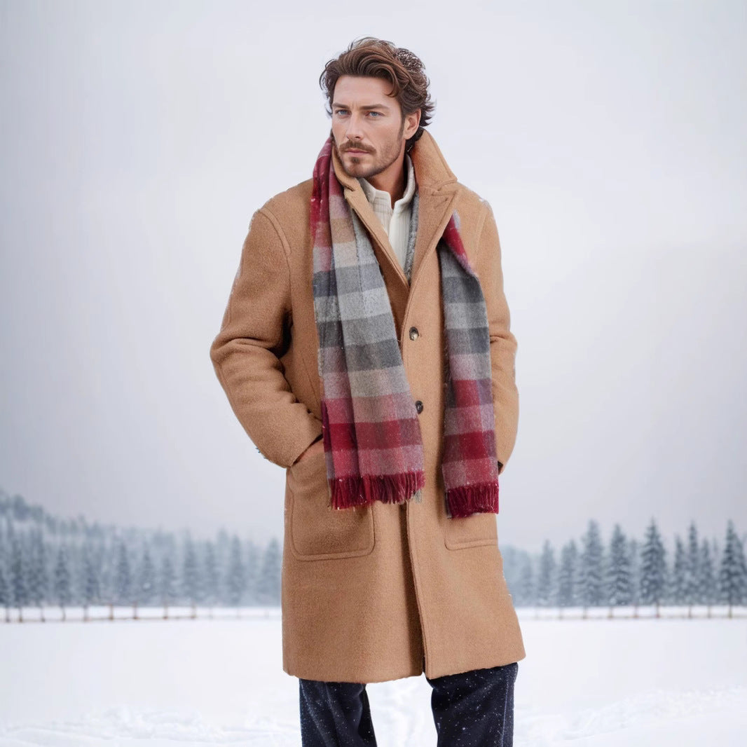 Herren eleganter Wollmantel mit modernem Schnitt und praktischen Taschen EB