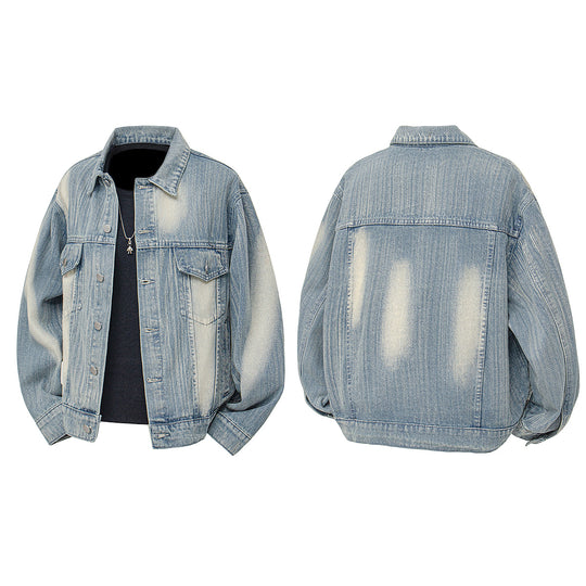 Damen Denimjacke im Vintage-Stil mit lässigem Schnitt und praktischem Druckknopfverschluss EB