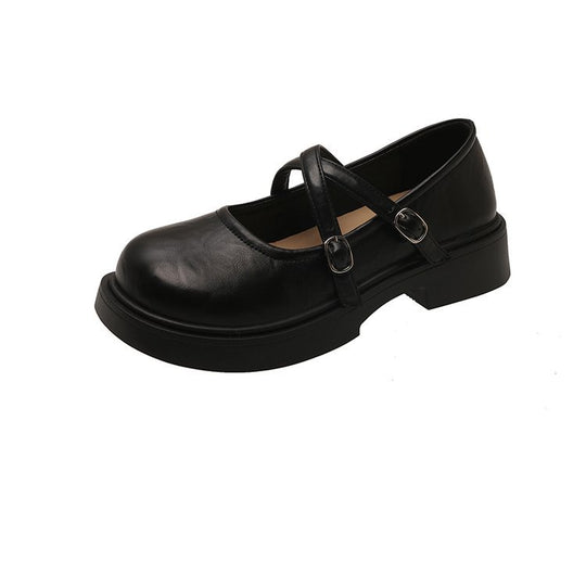 Damen modische Mary Jane Ballerinas mit verstellbarem Riemen aus hochwertigem Leder EB