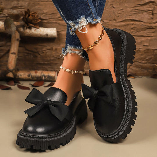 Damen Loafers mit elegantem Schleifen-Design und rutschfester Sohle EB