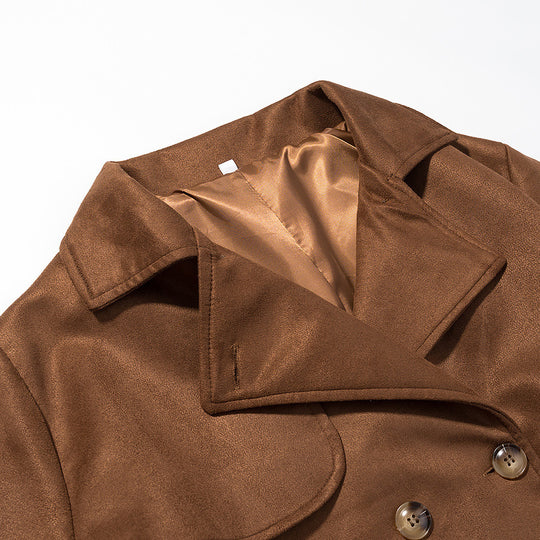 Damen eleganter Trenchcoat mit doppelter Knopfleiste und Gürtel EB