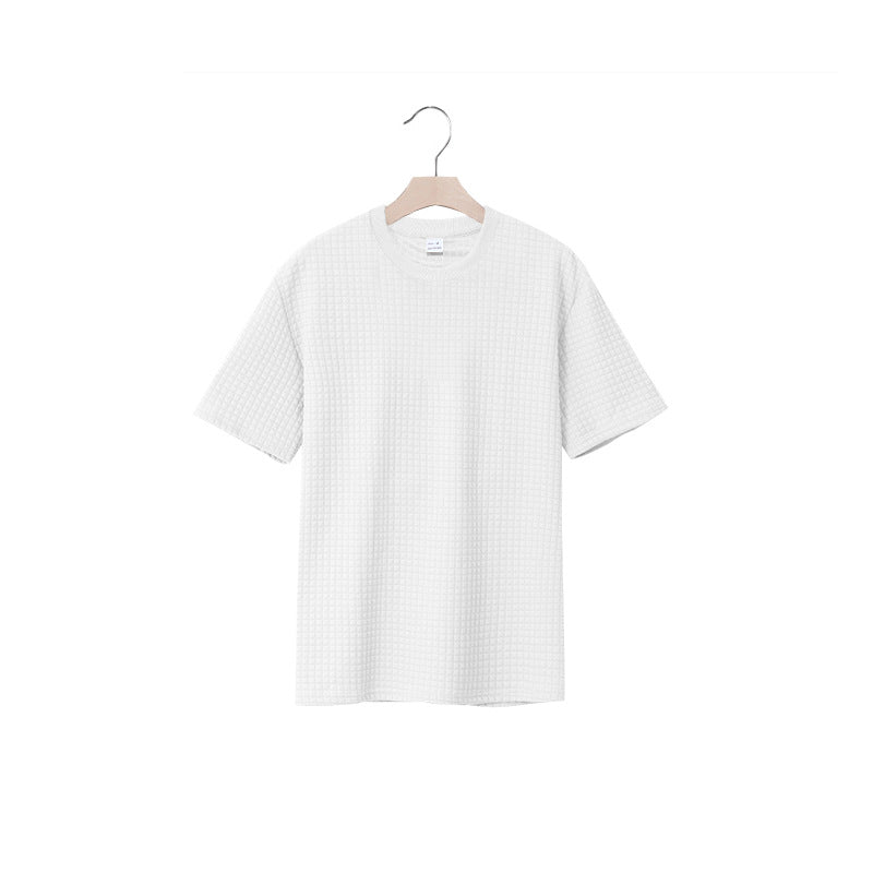 Herren lässiges Rundhals-T-Shirt mit strukturiertem Gewebe EB