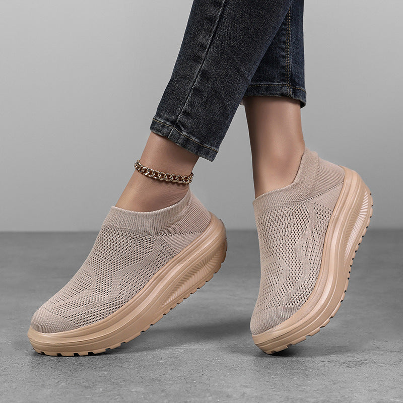 Damen Komfortable Slip-On Sportsneaker mit atmungsaktivem Obermaterial EB