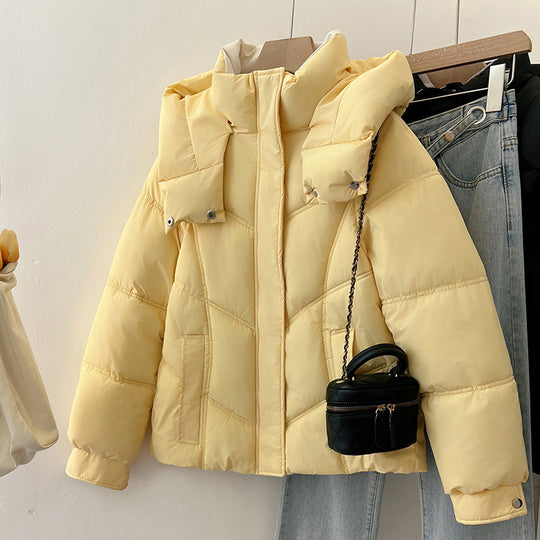 Damen modische pufferjacke mit hohem Kragen und praktischen Taschen EB