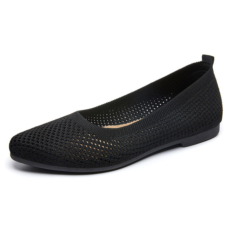 Damen Ballerinas mit atmungsaktivem Strickoberteil und flexiblem Fußbett EB