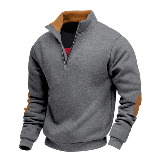 Herren Sweatshirt mit hochwertigem Stehkragen und eleganten akzenten EB