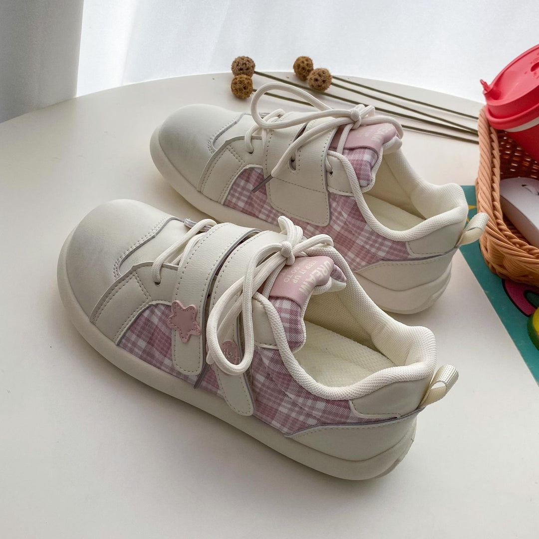 Damen Sneakers mit innovativem Karomuster und verstellbarem Klettverschluss EB