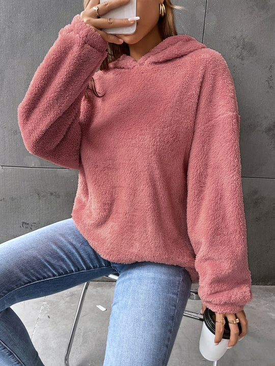 EB | Kapuzenpullover Fleece Übergröße Passform Kurzlänge Lange Ärmel