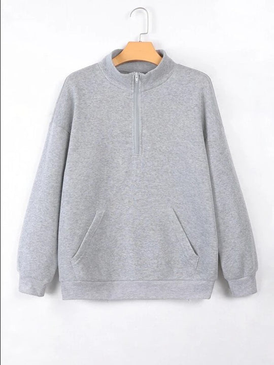 Damen bequemer Stehkragen Pullover EB